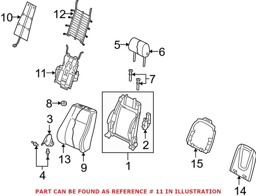 Audi Seat Lumbar Support Cushion 8K0881880